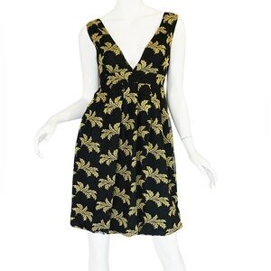 See By Chloe Leaf Dress | Size 6 | Black Netting and Gold Leaf